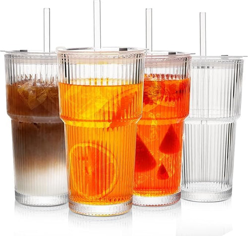 Ribbed Glass Tumblers