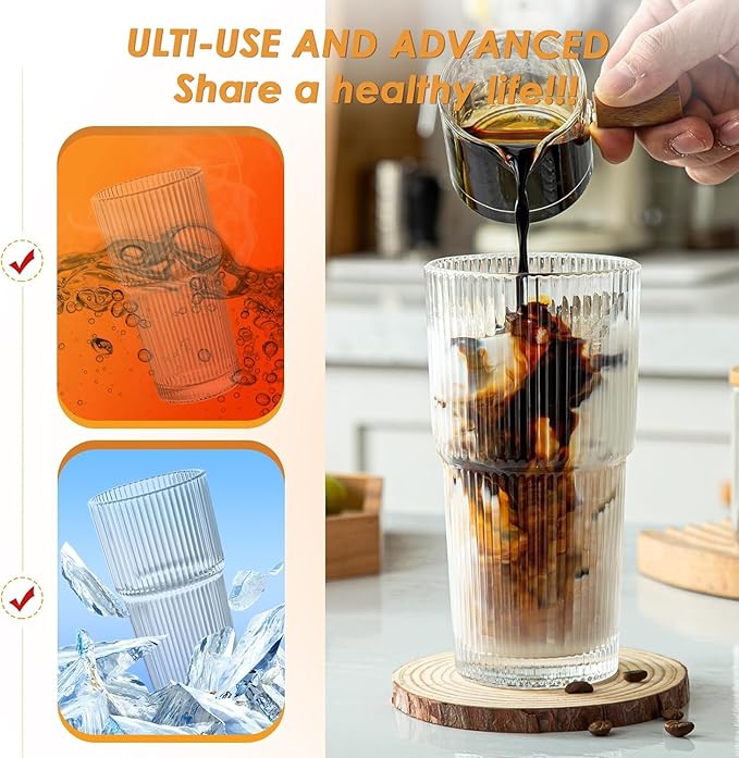 Ribbed Glass Tumblers