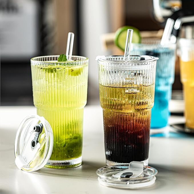 Ribbed Glass Tumblers