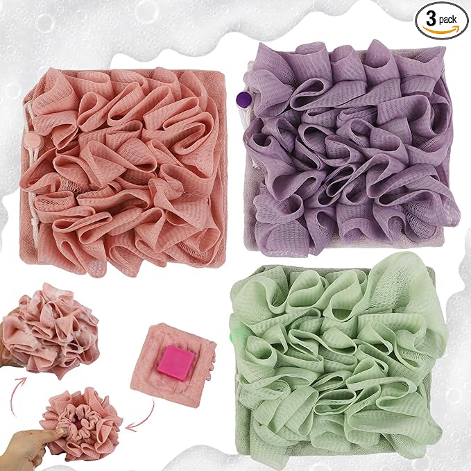 Loofah Washcloth, 2-in-1 Shower (3pcs)