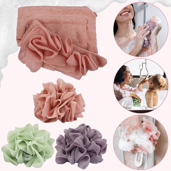 Loofah Washcloth, 2-in-1 Shower (3pcs)