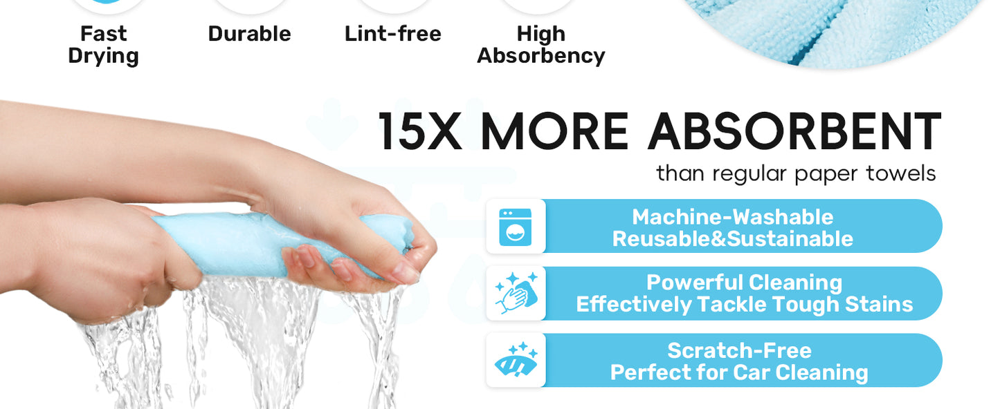 Microfiber Cleaning Cloths Roll, 75 Pack Tear