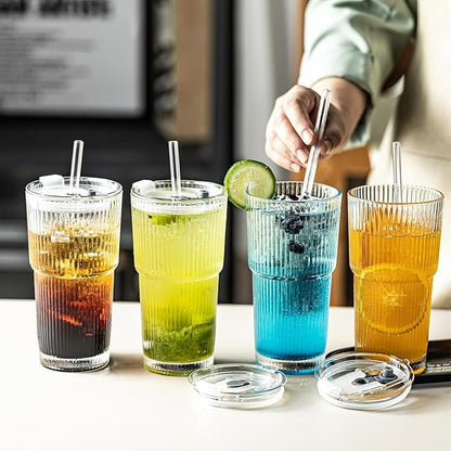 Ribbed Glass Tumblers