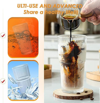 Ribbed Glass Tumblers