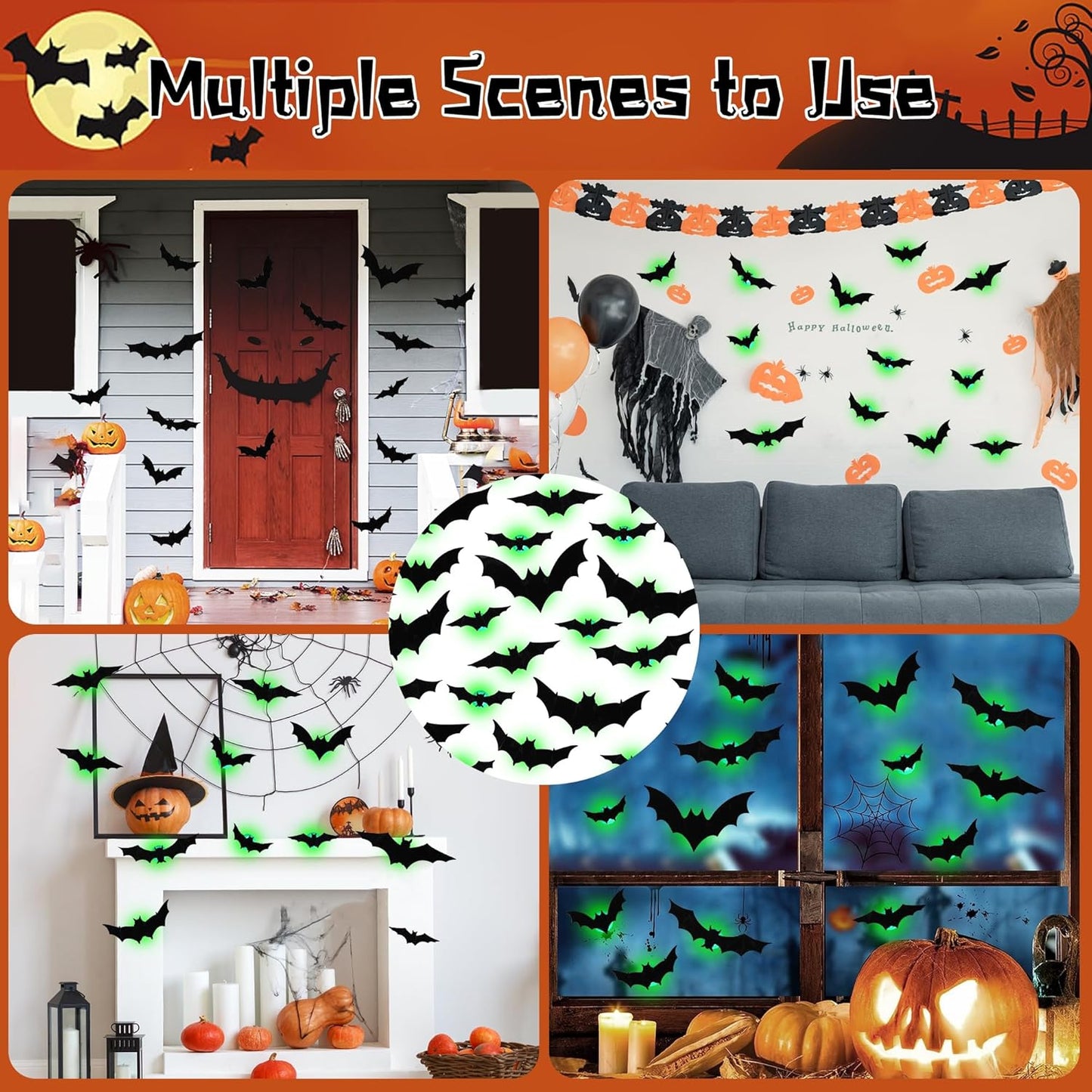 3D LED Bats Wall Decor,36 Pcs