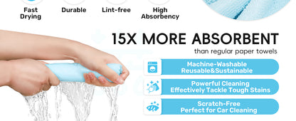 Microfiber Cleaning Cloths Roll, 75 Pack Tear